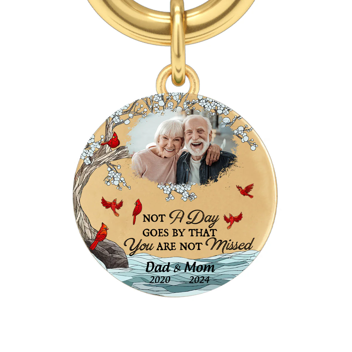 Custom Photo Memorial Cardinal Personalized Two-Tone Bracelet - Image 9