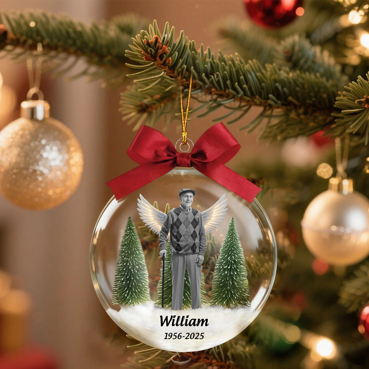 Custom Photo Memorial Christmas Gift - Personalized Acrylic Ornament - Image 3