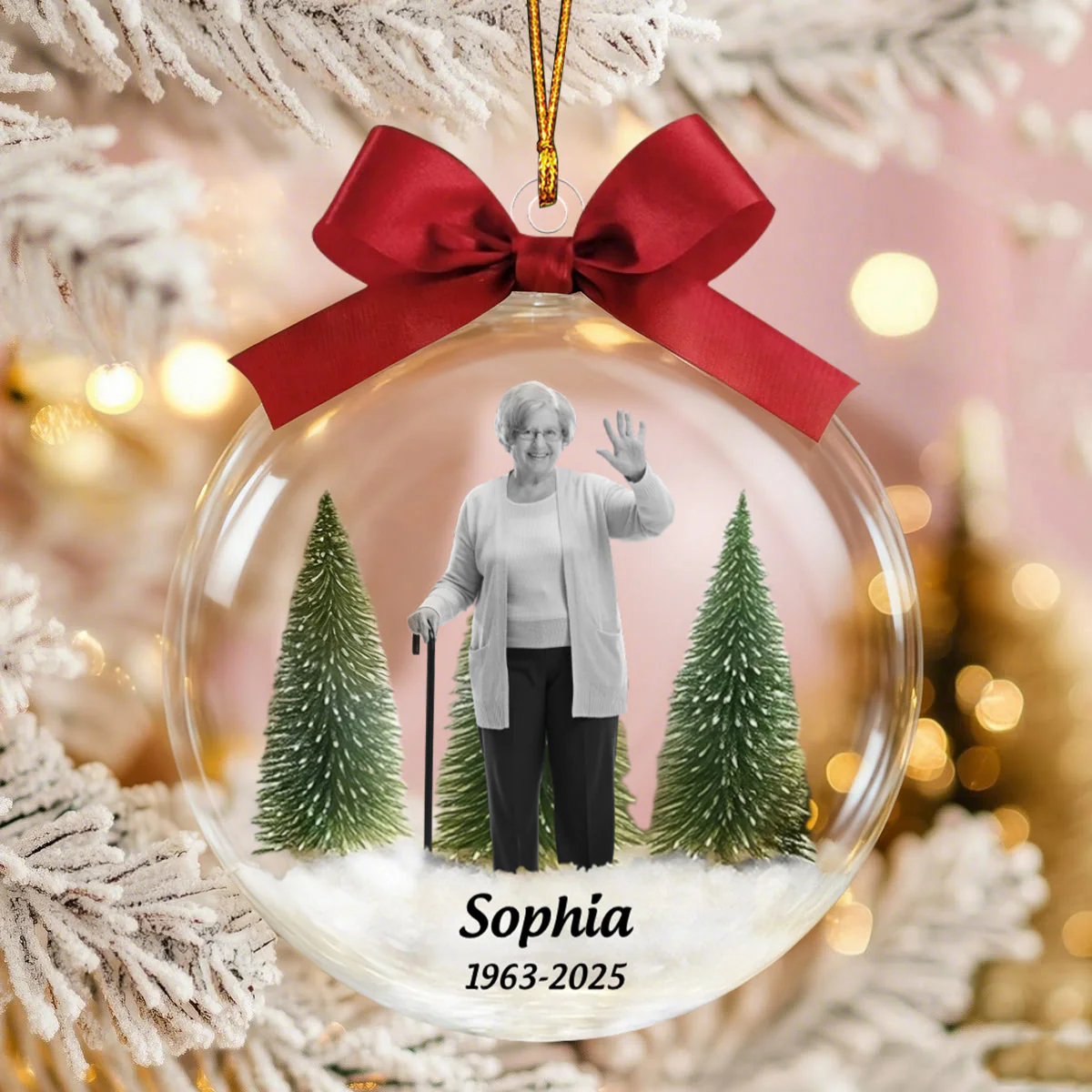 Custom Photo Memorial Christmas Gift - Personalized Acrylic Ornament - Image 4