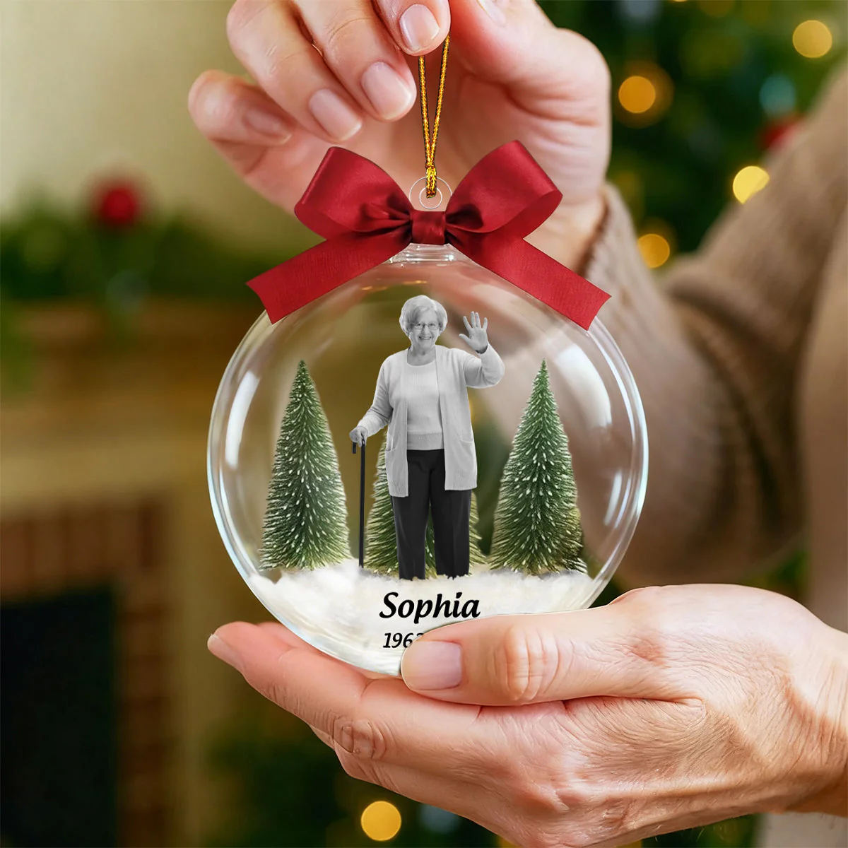 Custom Photo Memorial Christmas Gift - Personalized Acrylic Ornament - Image 5
