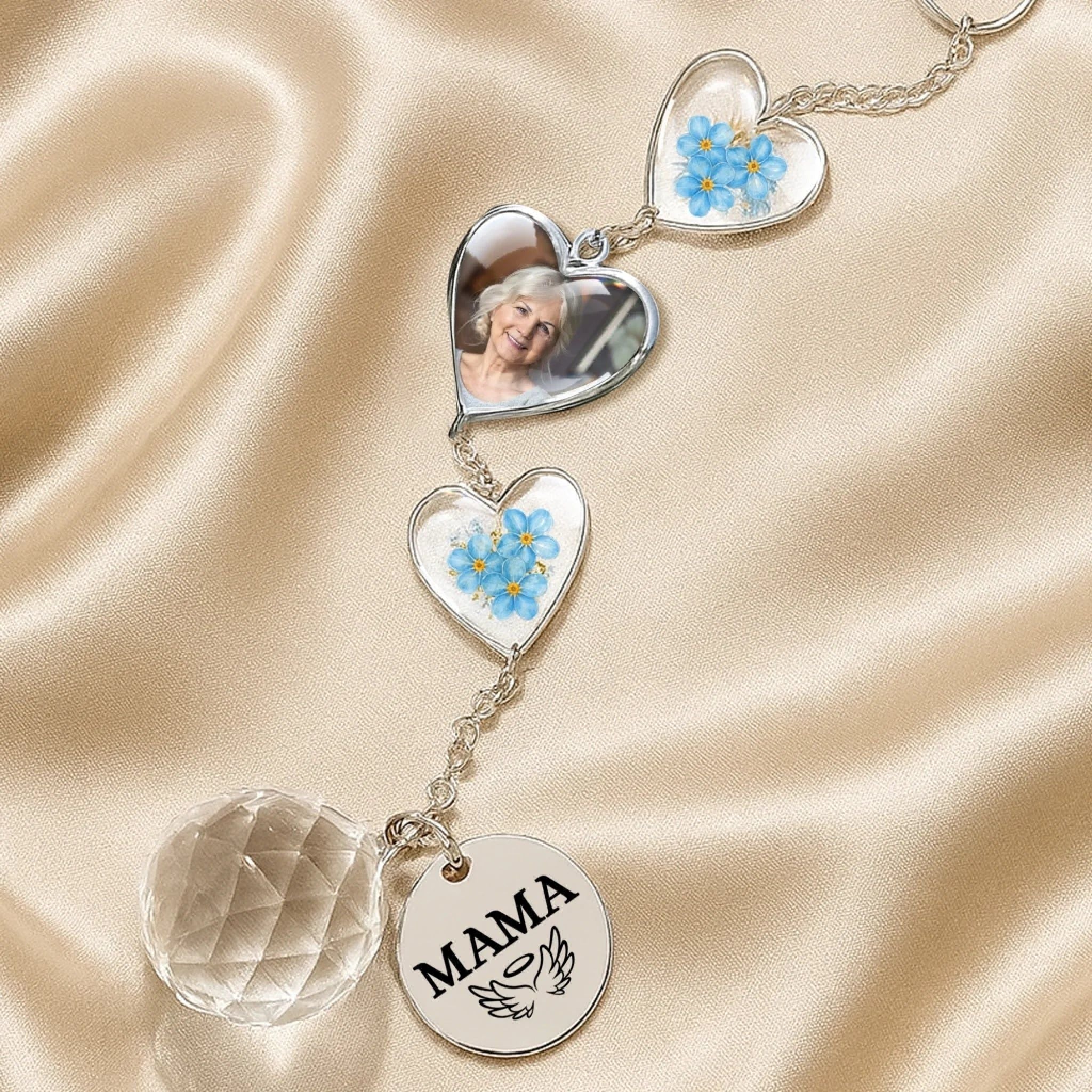 Custom Photo Memorial Crystal Suncatcher - Personalized Memorial Sympathy Gifts For Loss Of Mom, Dad - Watching Over Us Always - Image 3