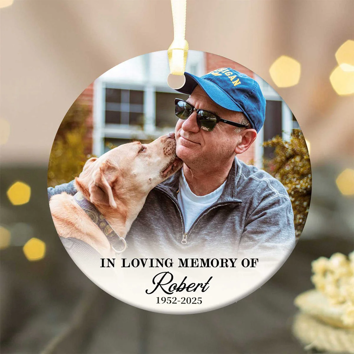 Custom Photo Memorial Ornament,Personalized In Loving Memory Christmas Ceramic Ornament - Image 4