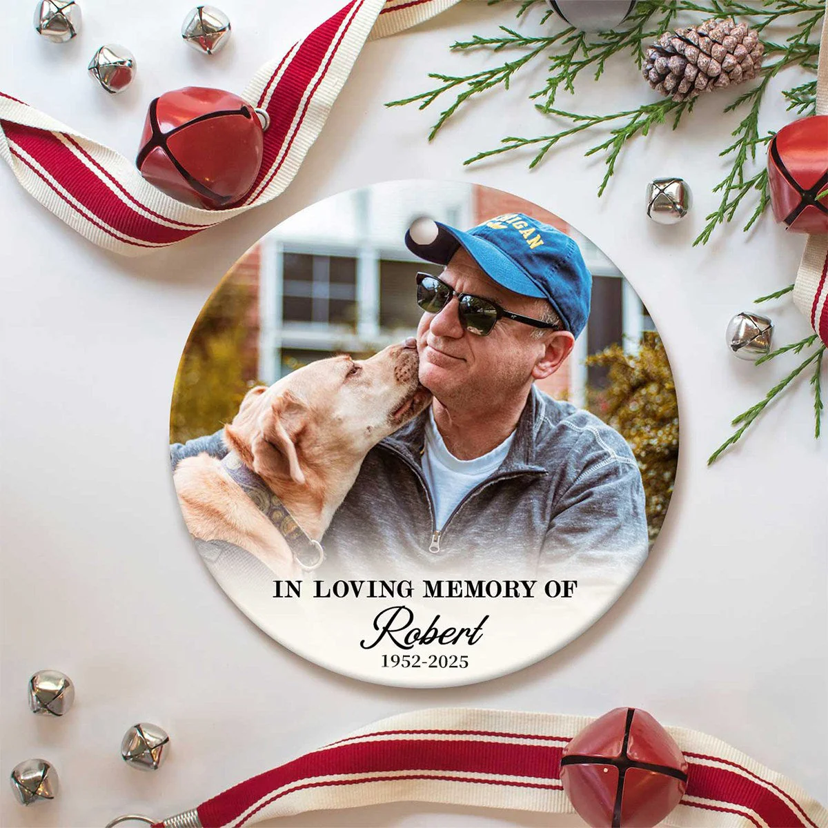 Custom Photo Memorial Ornament,Personalized In Loving Memory Christmas Ceramic Ornament - Image 5