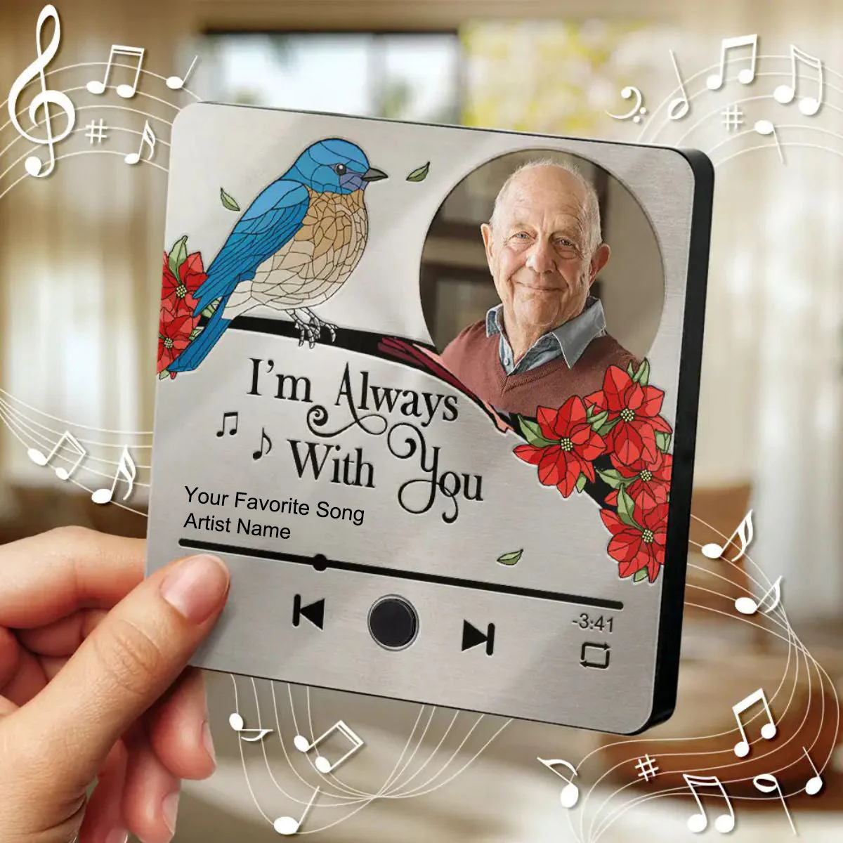 Custom Photo Memorial Your Song May Be Over - Personalized Music Fridge Magnet - Image 3