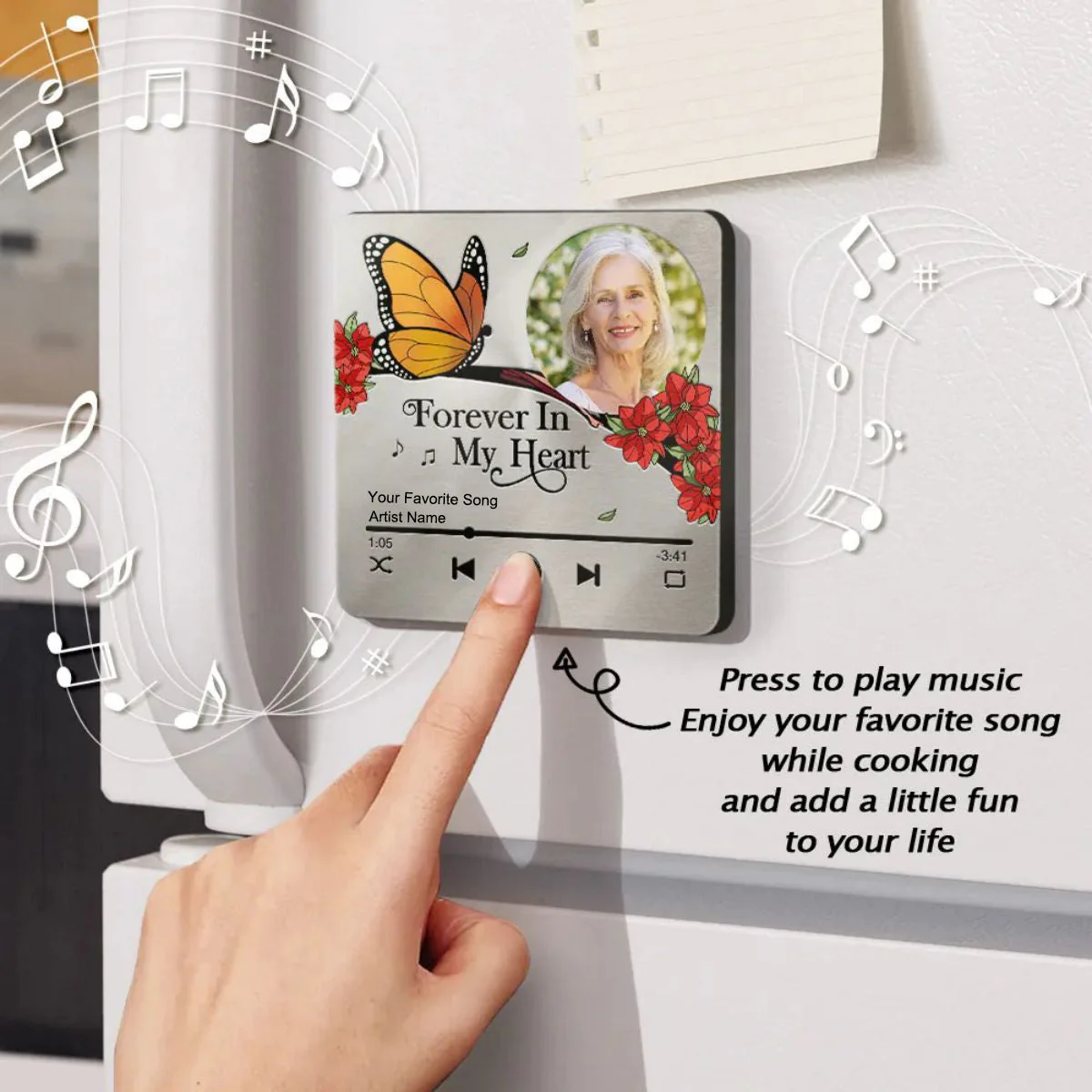 Custom Photo Memorial Your Song May Be Over - Personalized Music Fridge Magnet - Image 4