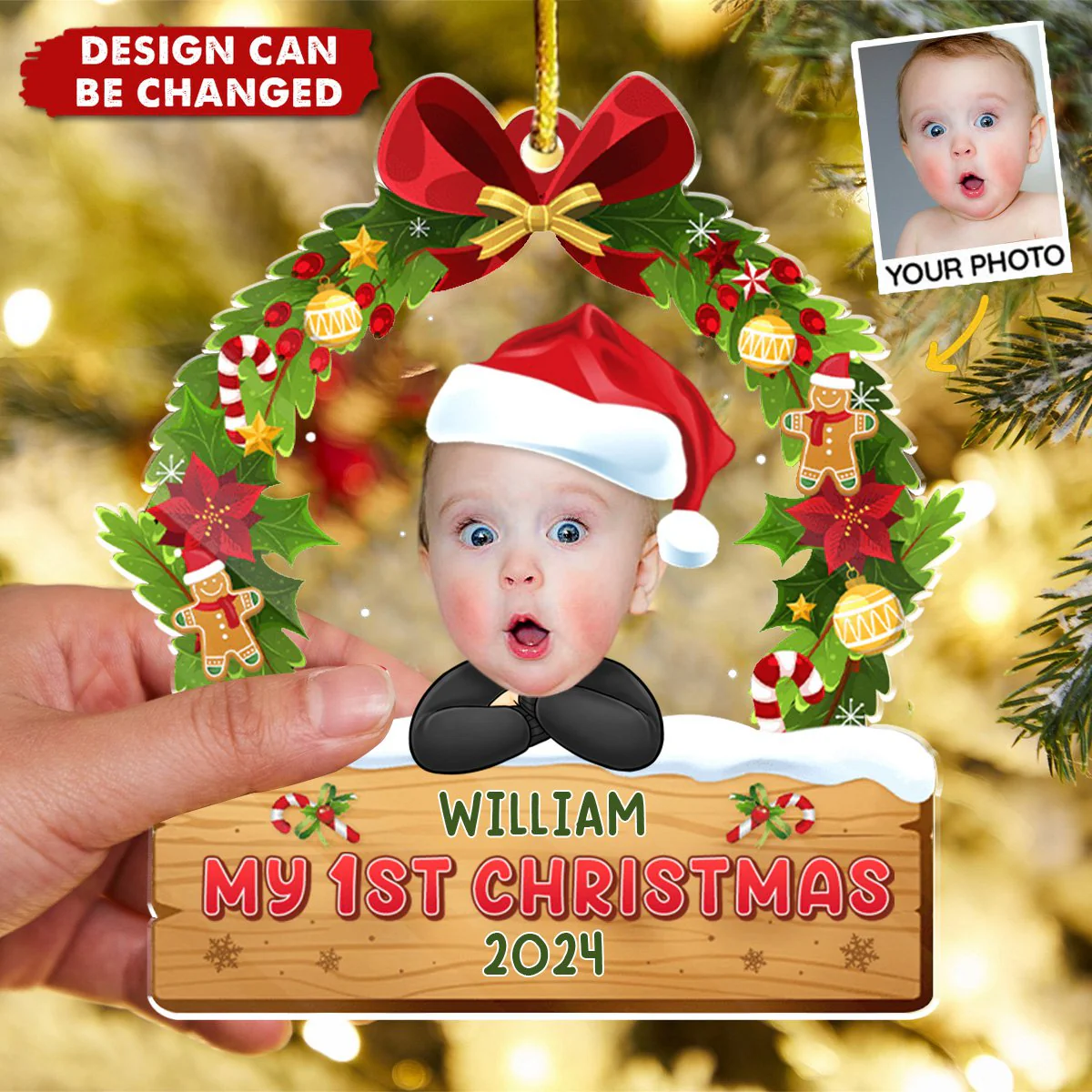 Custom Photo My First Christmas - Family Personalized Ornament - Image 3