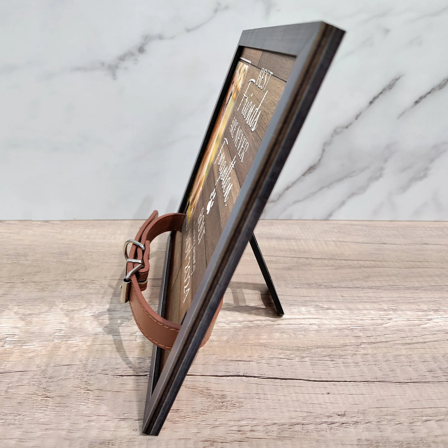 Custom Photo My Hardest Goodbye Memorial Pet Loss Sign, 2-Layered Collar Frame, Sympathy Gift For Dog Owners - Image 4