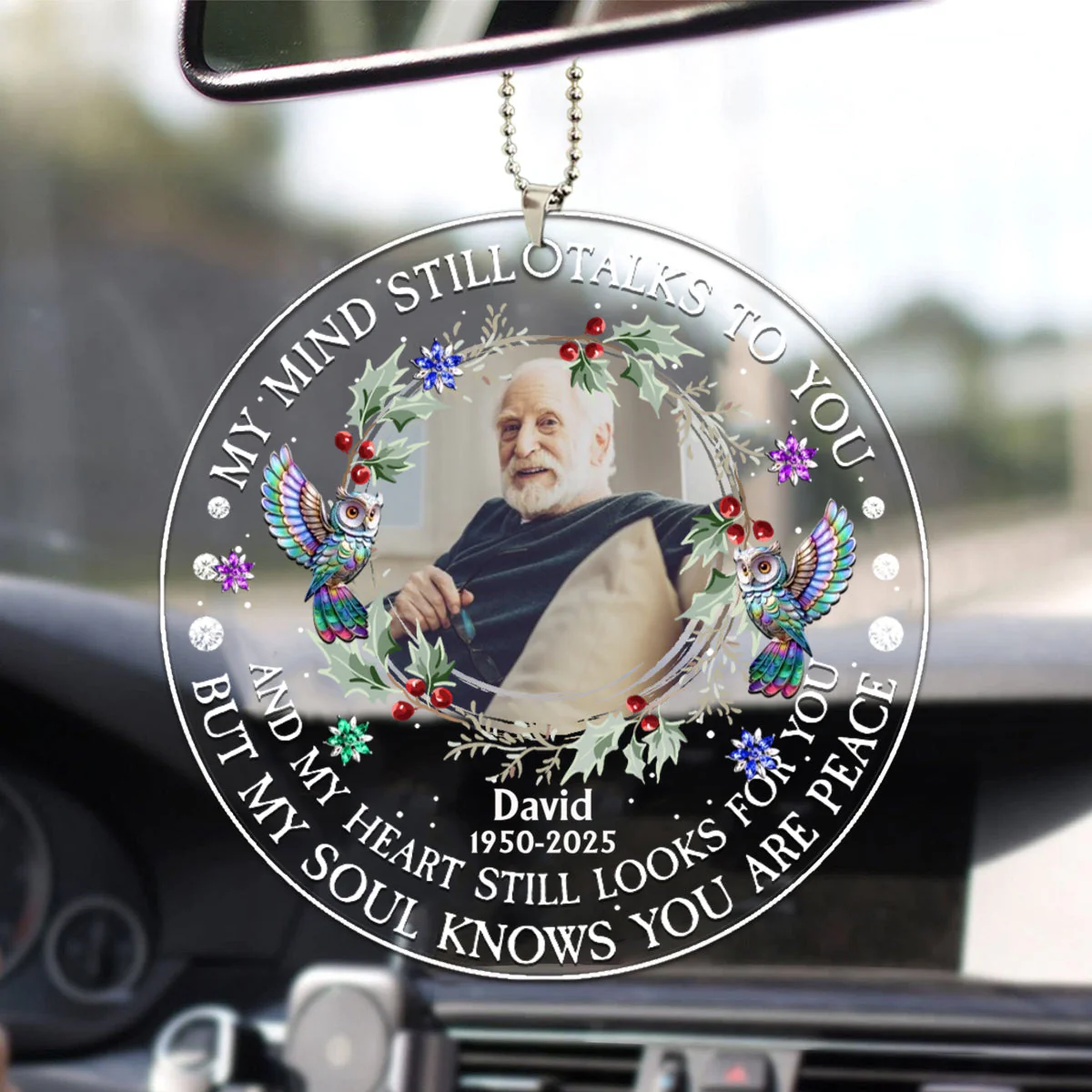 Custom Photo My Mind Still Talks To You - Personalized Circle Acrylic Ornament - Image 3
