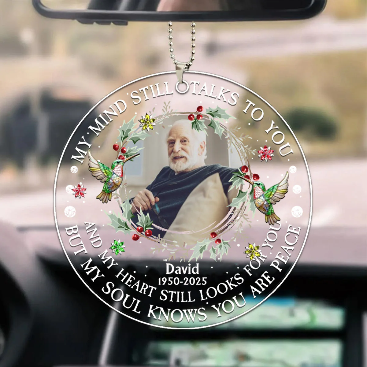 Custom Photo My Mind Still Talks To You - Personalized Circle Acrylic Ornament - Image 4