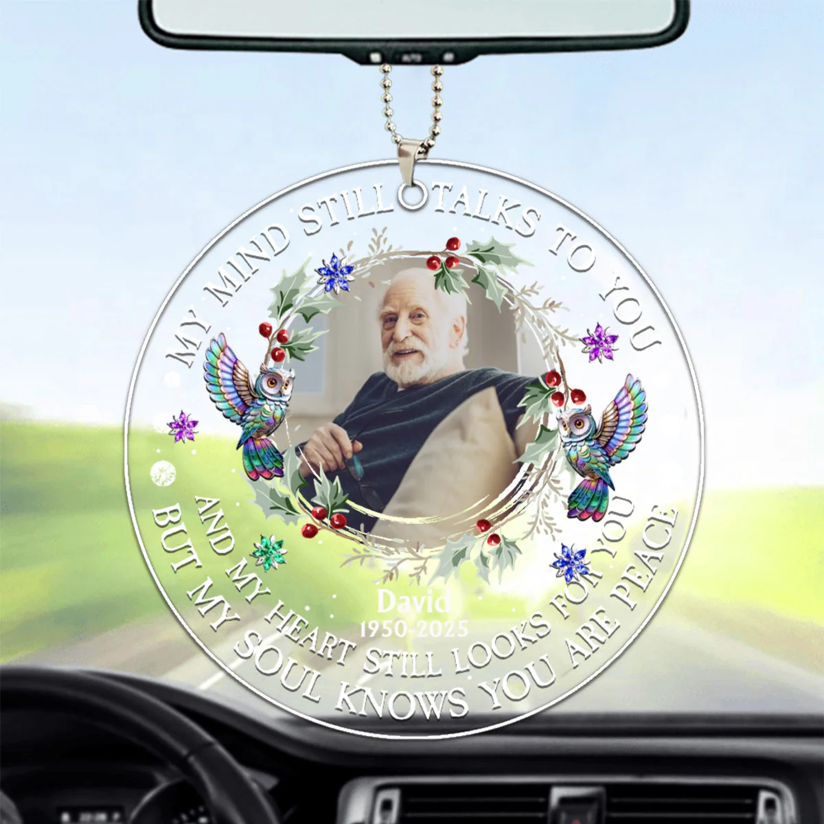 Custom Photo My Mind Still Talks To You - Personalized Circle Acrylic Ornament - Image 5