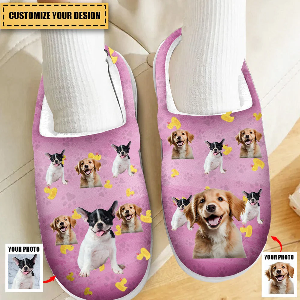 Custom Photo Naughty Or Nice List - Dog & Cat Personalized Custom Fluffy Slippers - Gift For Pet Owners, Pet Lovers - Image 2
