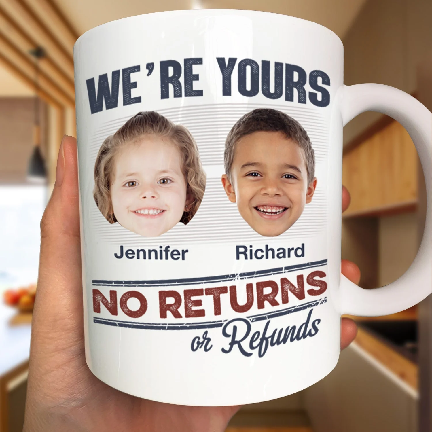 Custom Photo No Returns Or Refunds Grandkids Personalized Mug - Gift For Dad, Mom, Grandma, Grandpa - Image 2