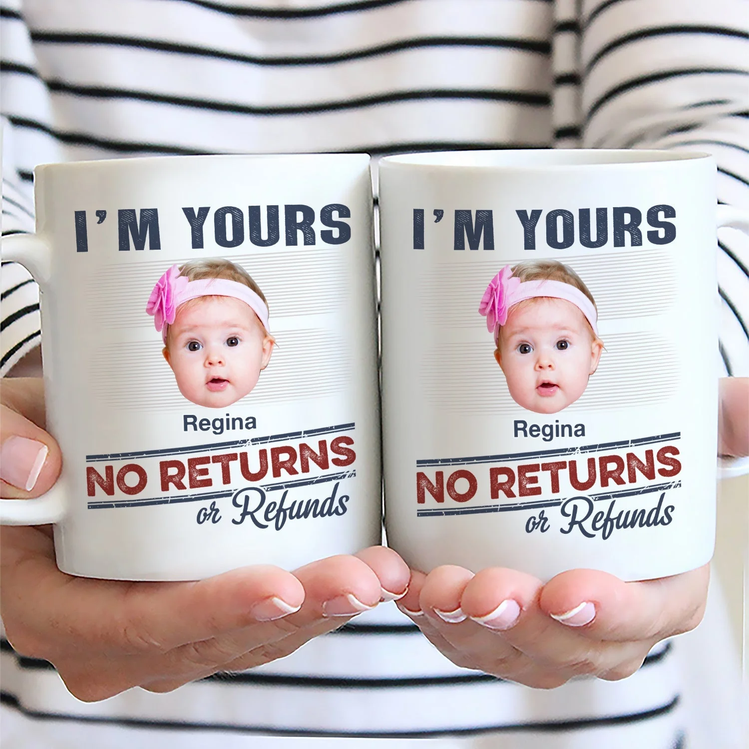 Custom Photo No Returns Or Refunds Grandkids Personalized Mug - Gift For Dad, Mom, Grandma, Grandpa - Image 3