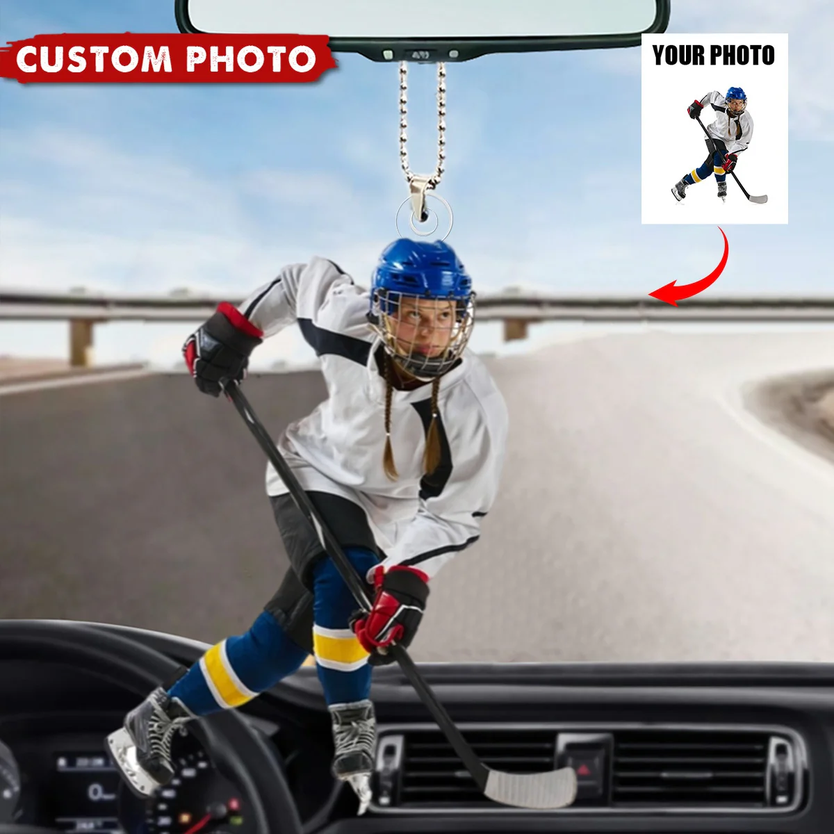 Custom Photo Ornament - Christmas Gift For Hockey Lovers - Image 3
