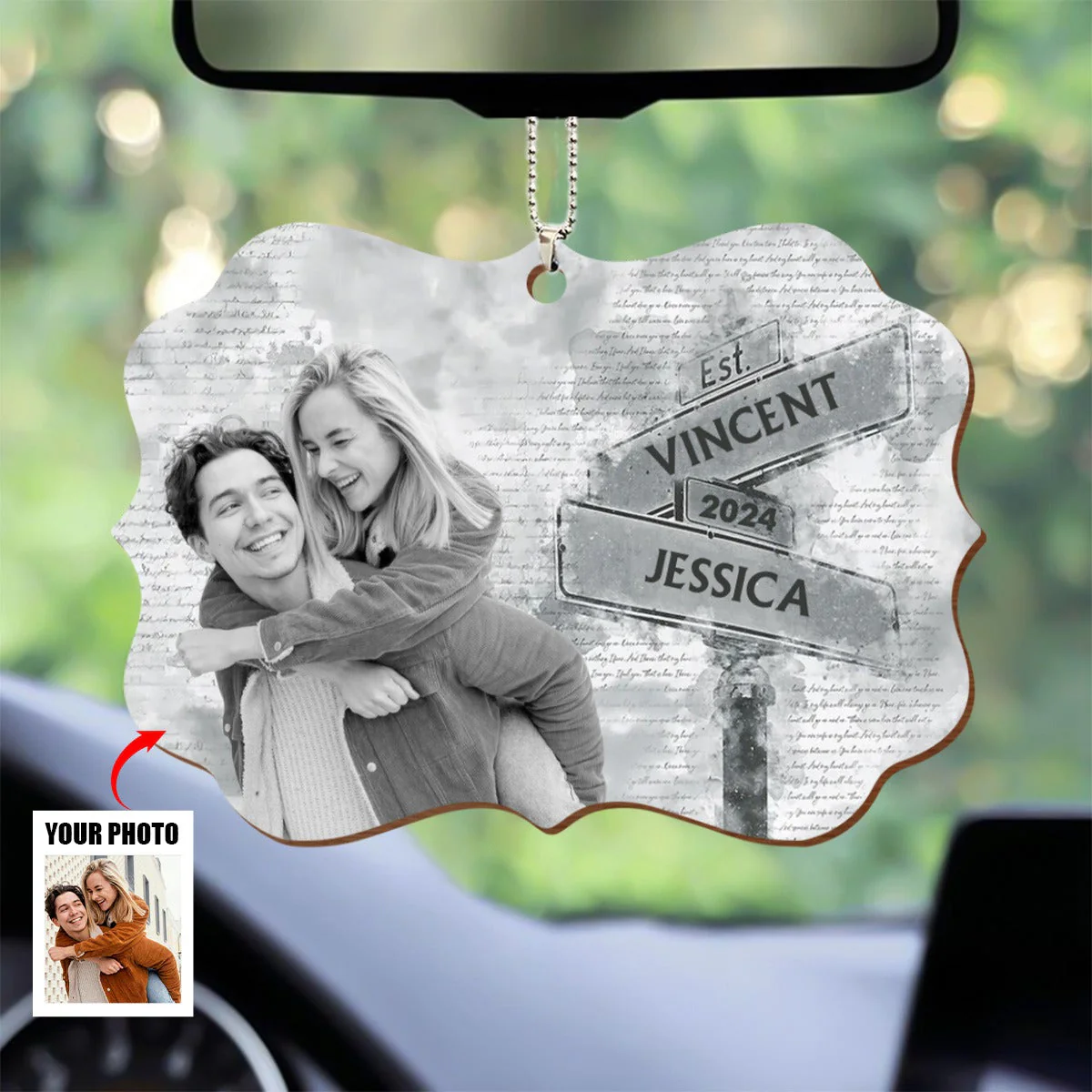 Custom Photo Our Love Story Is My Favorite Memory - Couple Personalized Ornament - Image 4