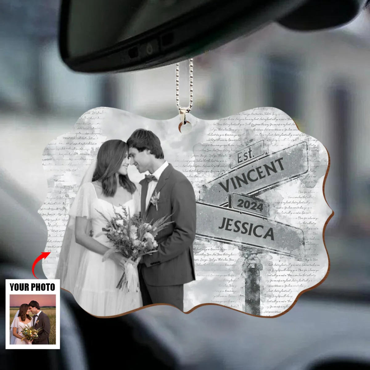 Custom Photo Our Love Story Is My Favorite Memory - Couple Personalized Ornament - Image 5