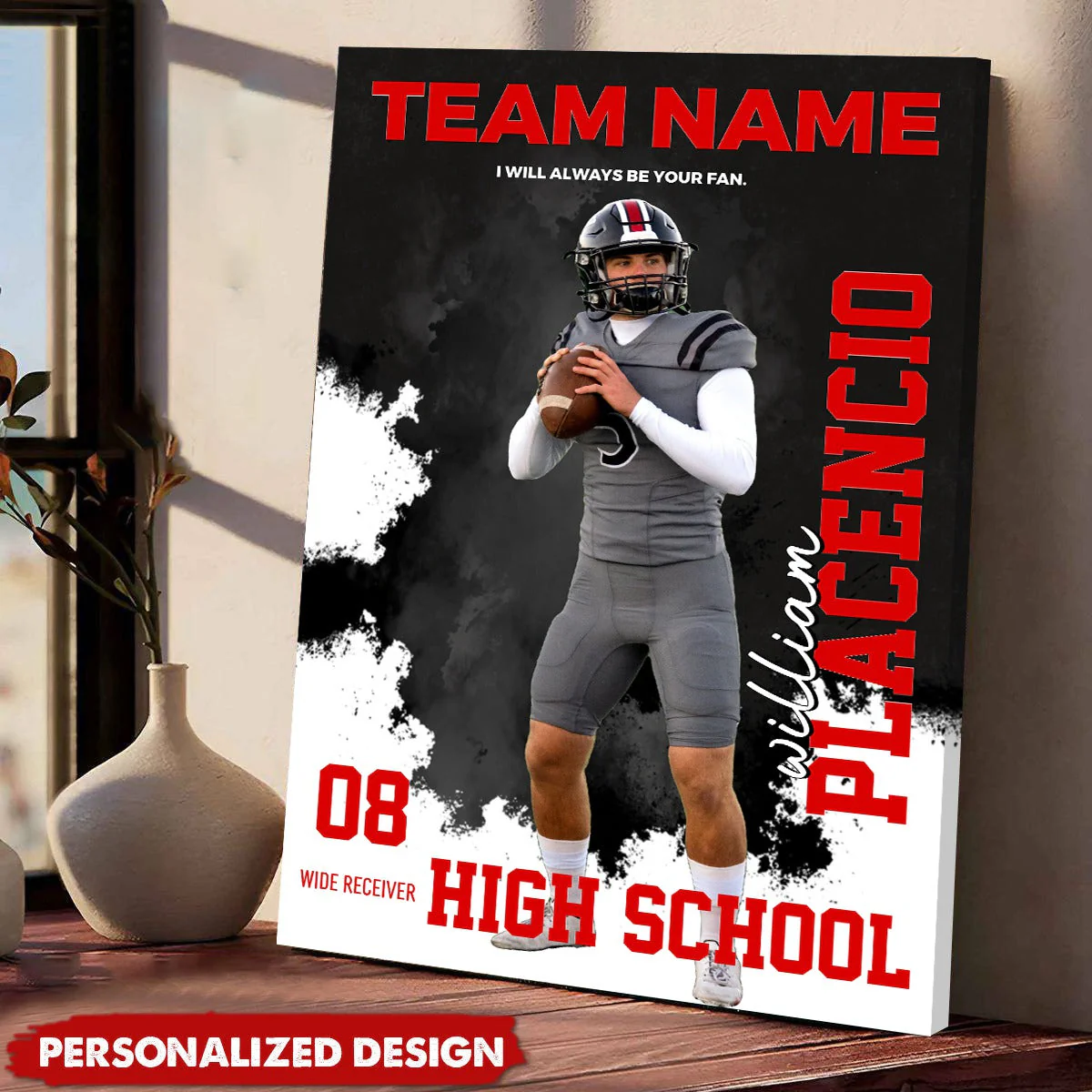 Custom Photo Personalize Poster Canvas Gift For Football Lover Football Family - Image 3