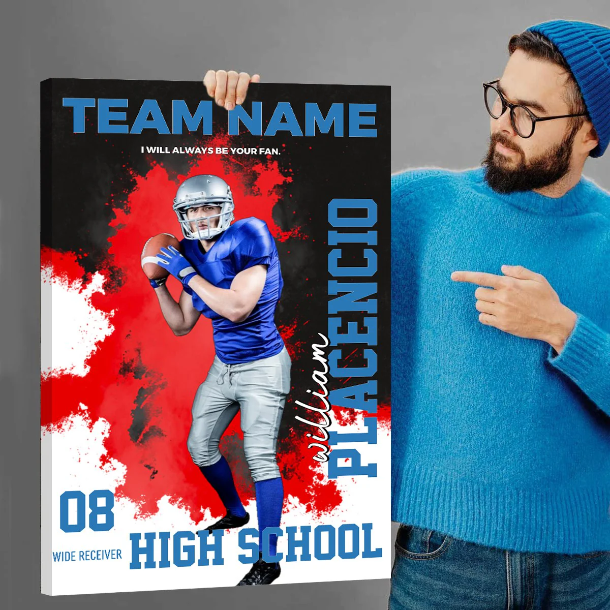 Custom Photo Personalize Poster Canvas Gift For Football Lover Football Family - Image 4