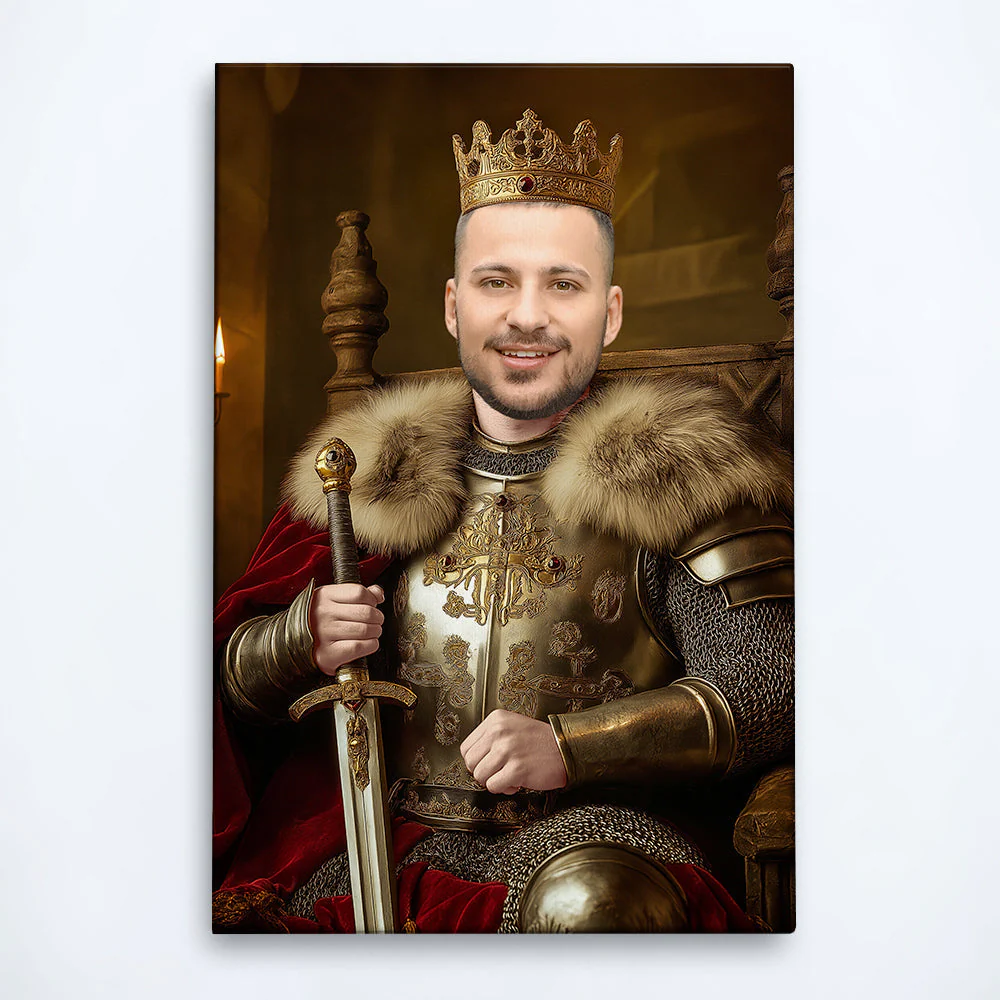 Custom Photo Royal Painting Style For Dad, Grandpa - Personalized Poster/Canvas