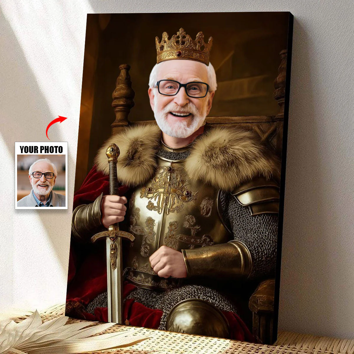 Custom Photo Royal Painting Style For Dad, Grandpa - Personalized Poster/Canvas - Image 7