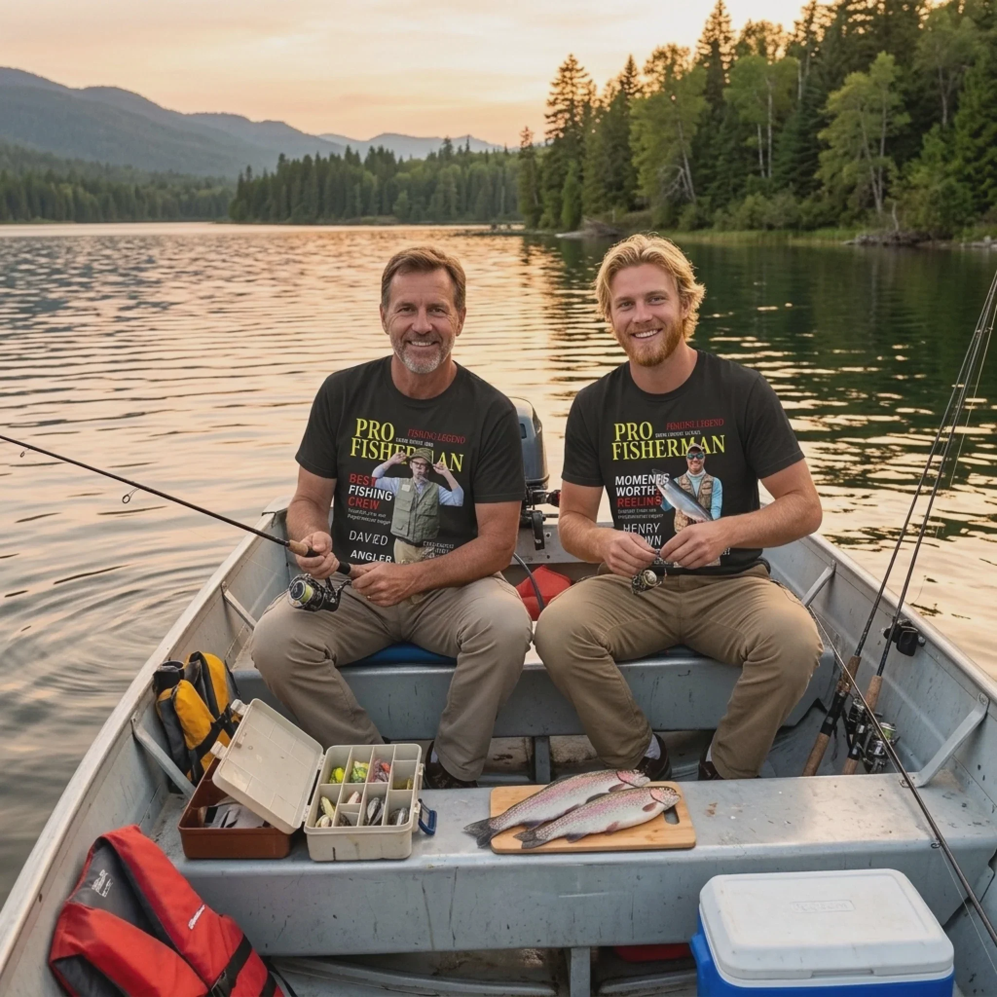 Custom Photo T-shirt, Personalized Birthday Fishing Gifts For Fisherman - Living The Reel Dream - Image 4