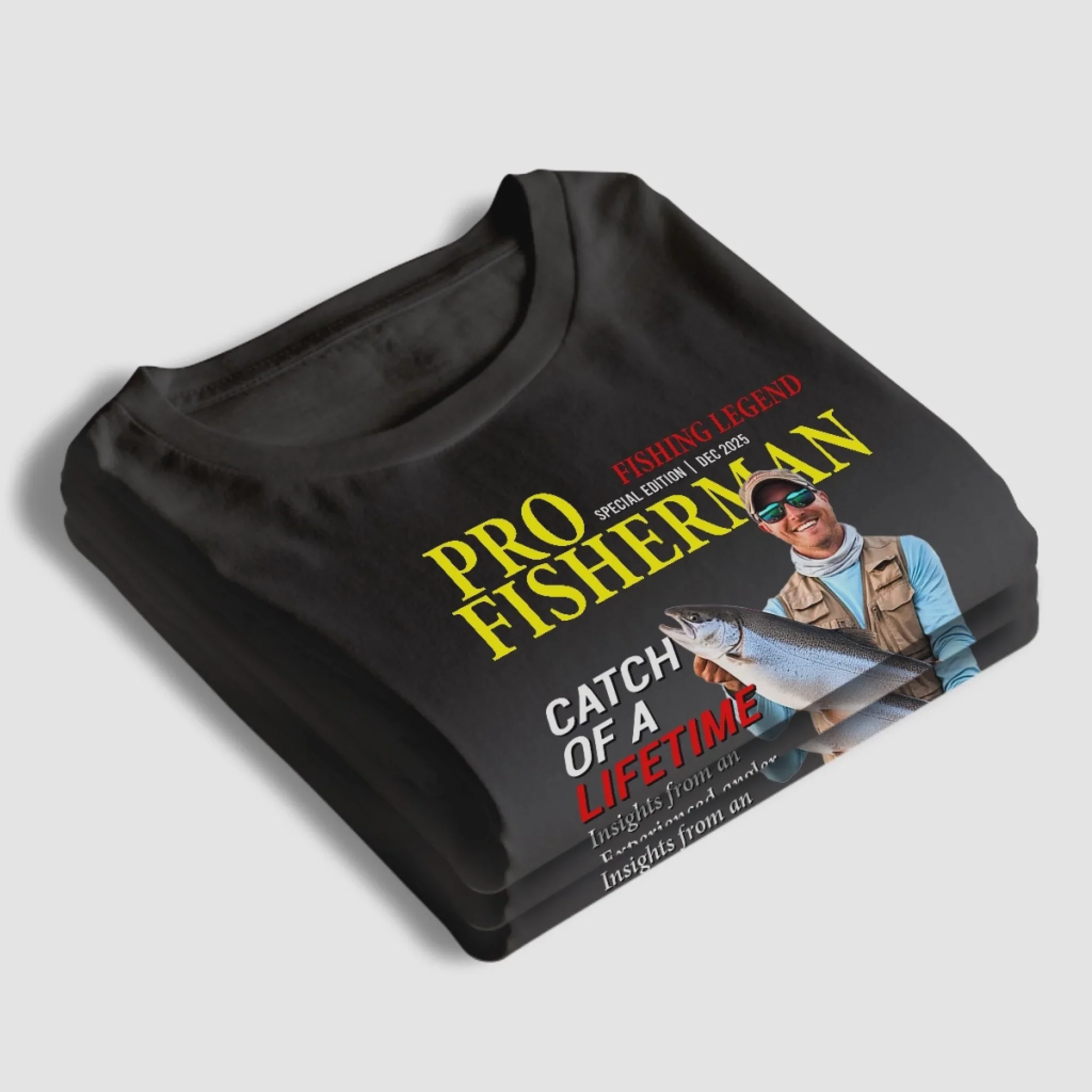 Custom Photo T-shirt, Personalized Birthday Fishing Gifts For Fisherman - Living The Reel Dream - Image 6