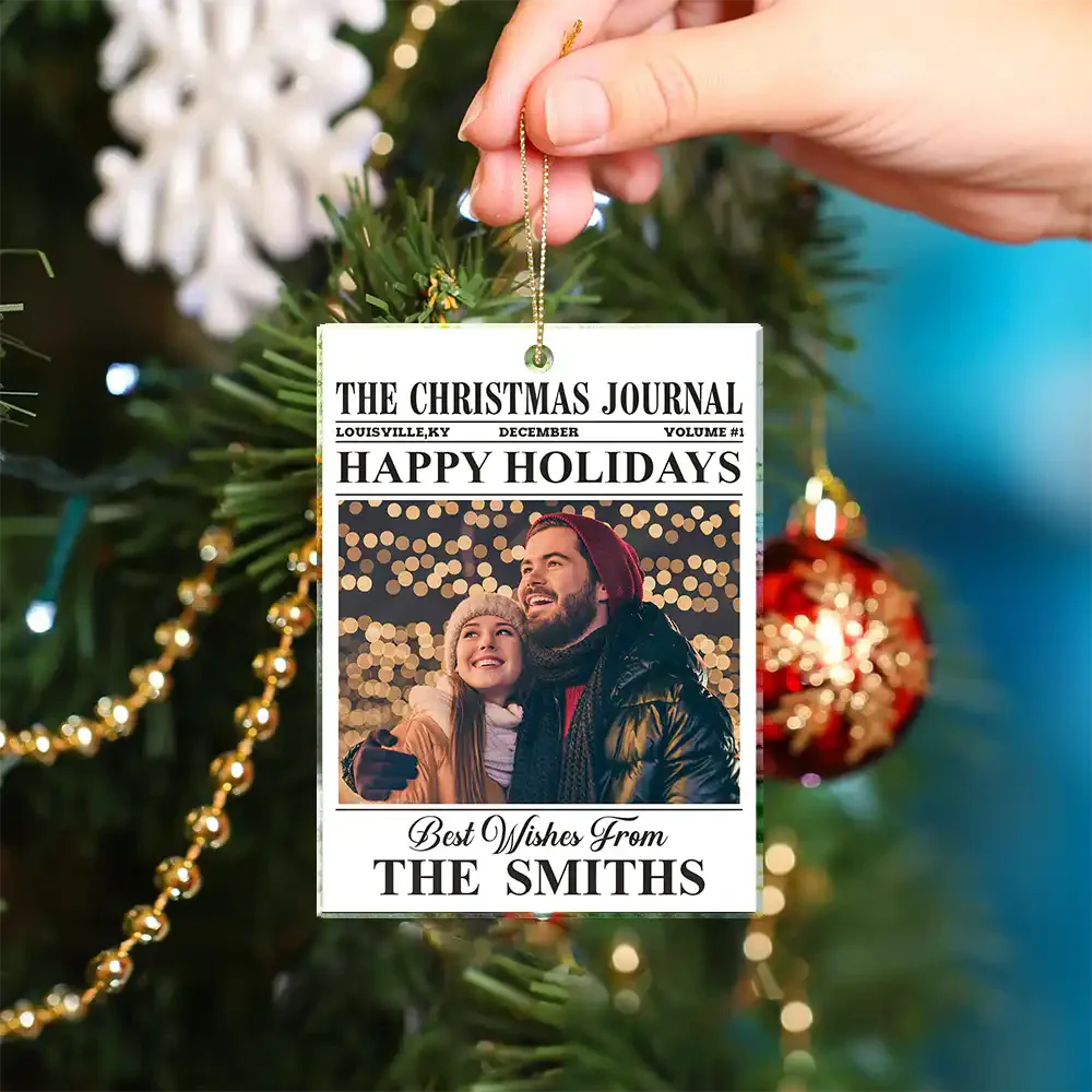 Custom Photo The Christmas Journal What A Year For Family And Friends - Personalized Acrylic Ornament - Image 3