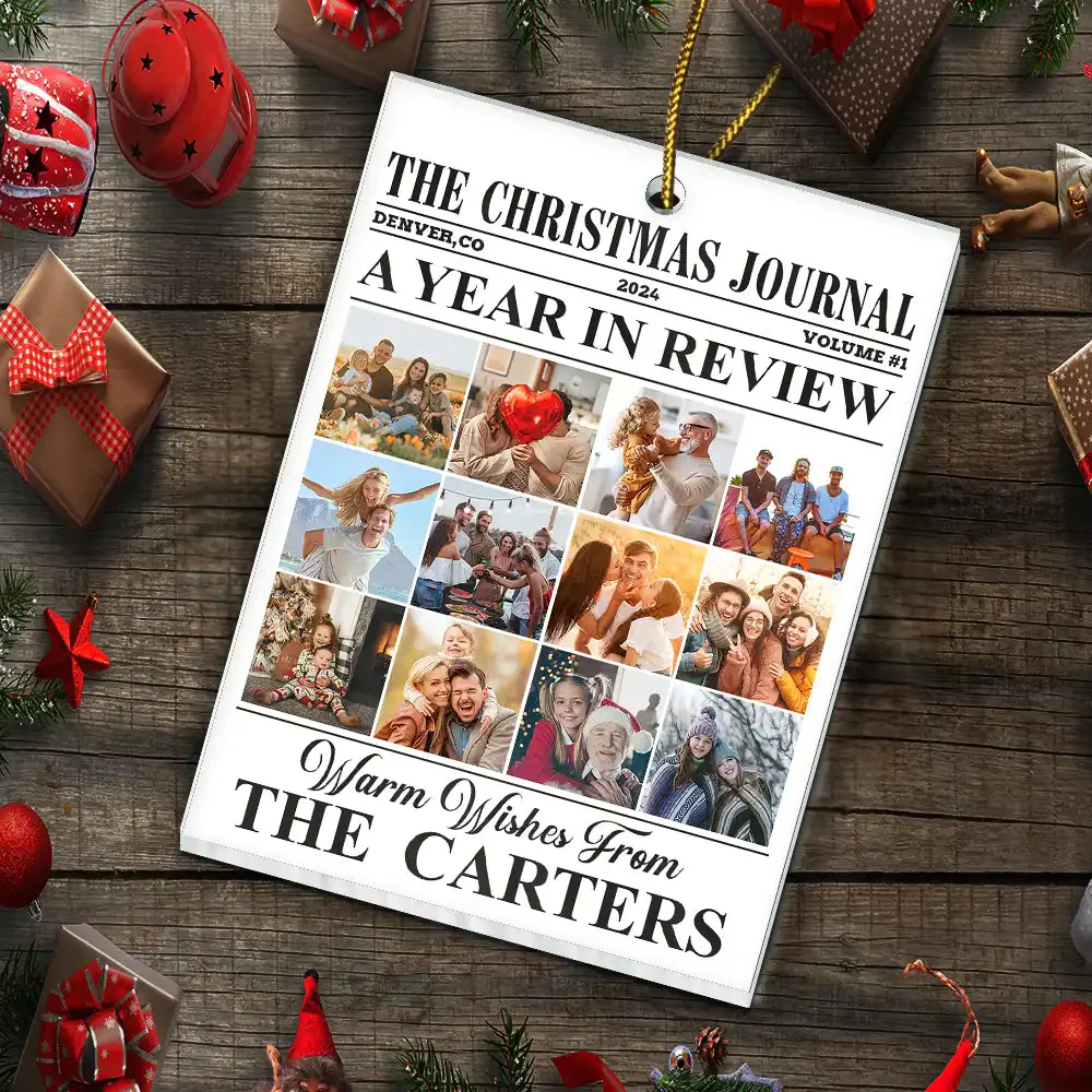 Custom Photo The Christmas Journal What A Year For Family And Friends - Personalized Acrylic Ornament - Image 4