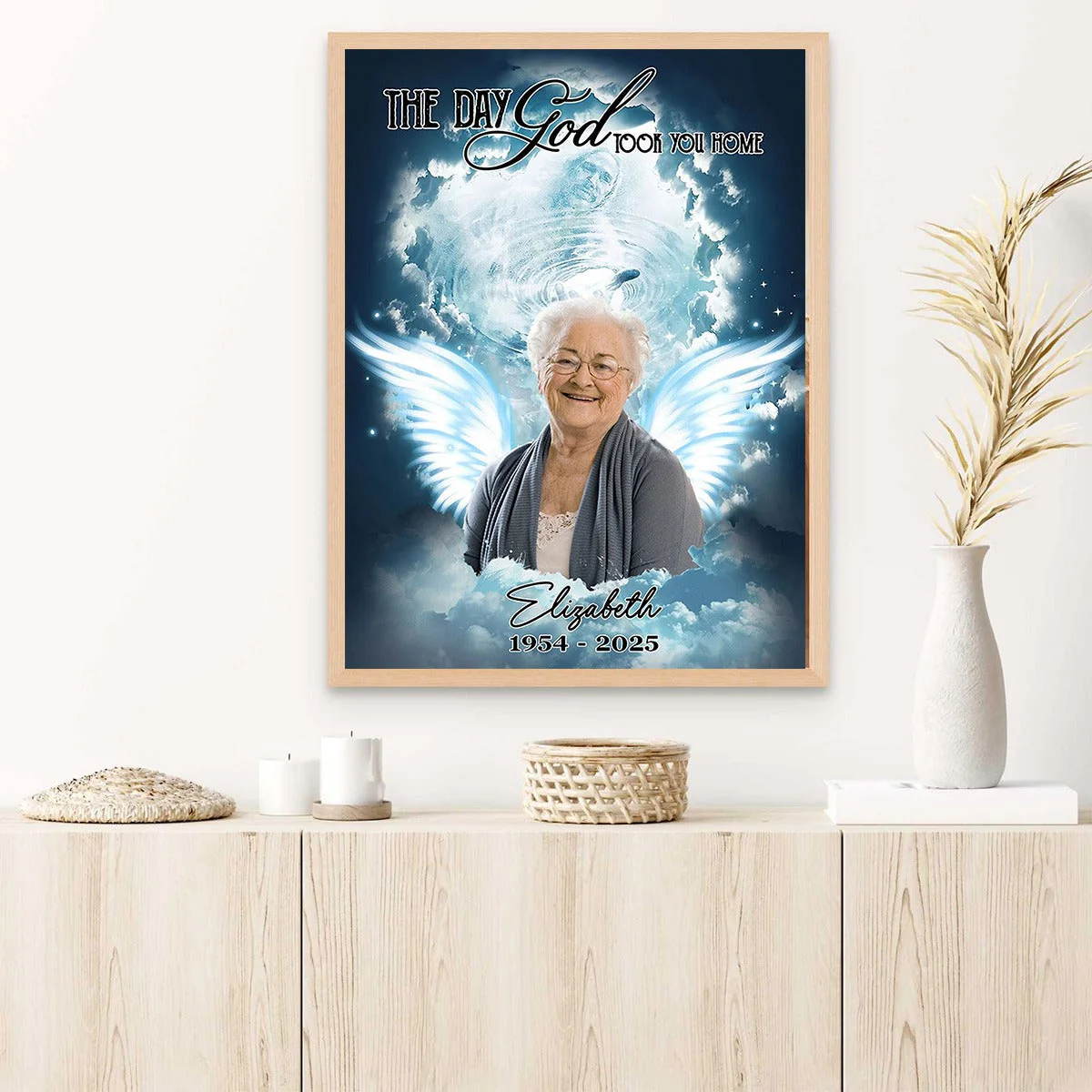 Custom Photo The Day God Took You Home - Personalized Memorial Canvas - Image 2