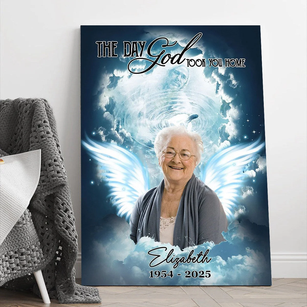 Custom Photo The Day God Took You Home - Personalized Memorial Canvas - Image 4