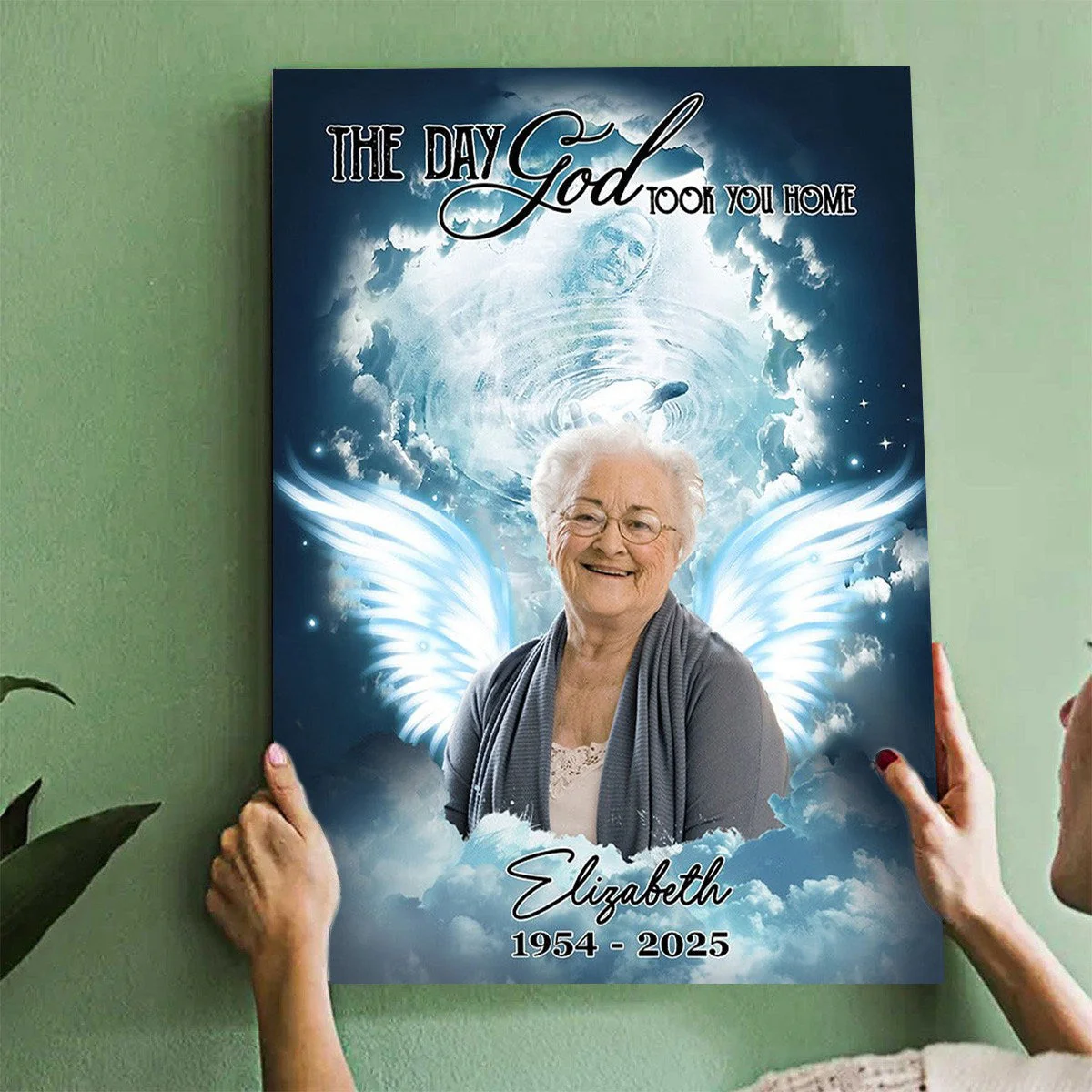 Custom Photo The Day God Took You Home - Personalized Memorial Canvas - Image 5