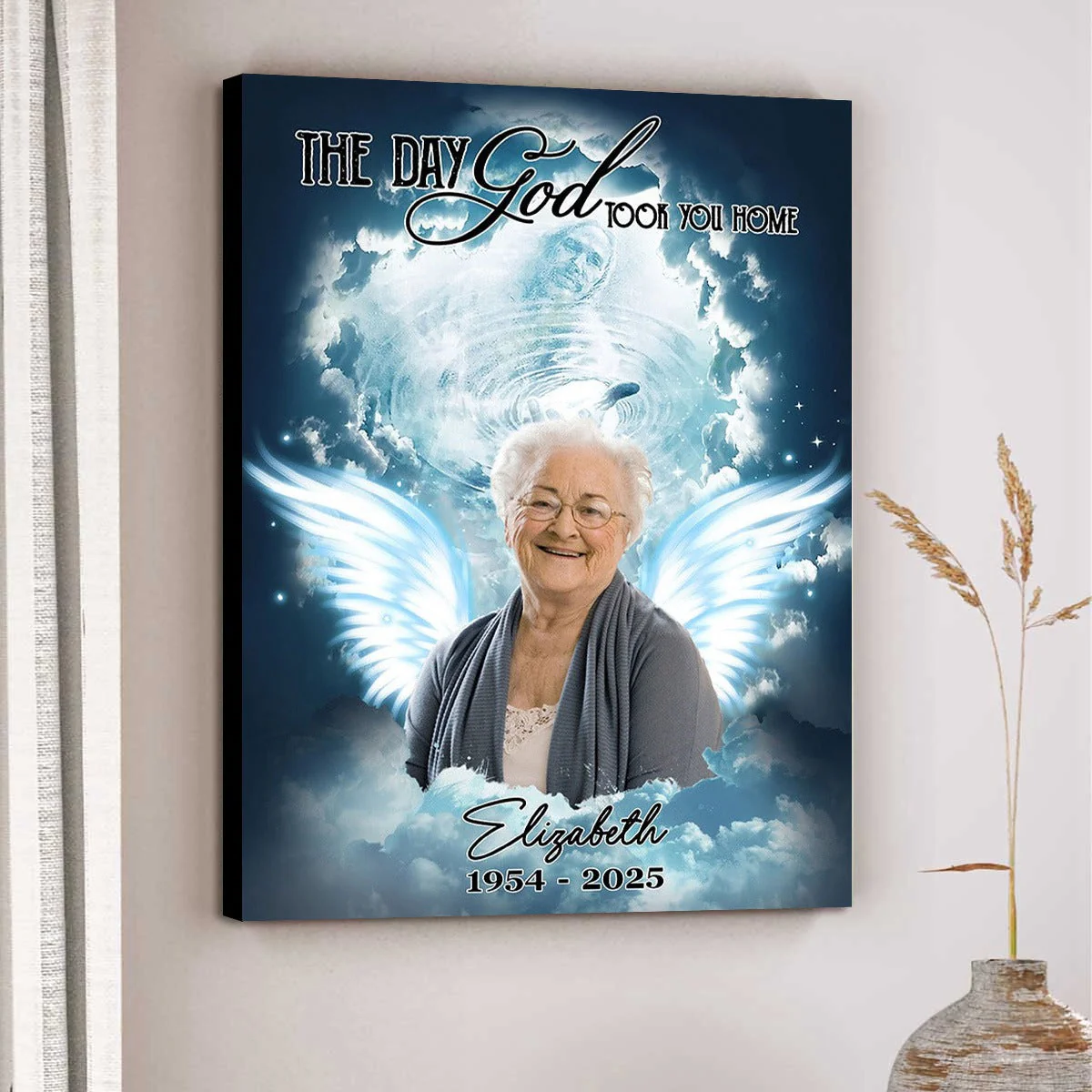 Custom Photo The Day God Took You Home - Personalized Memorial Canvas - Image 6