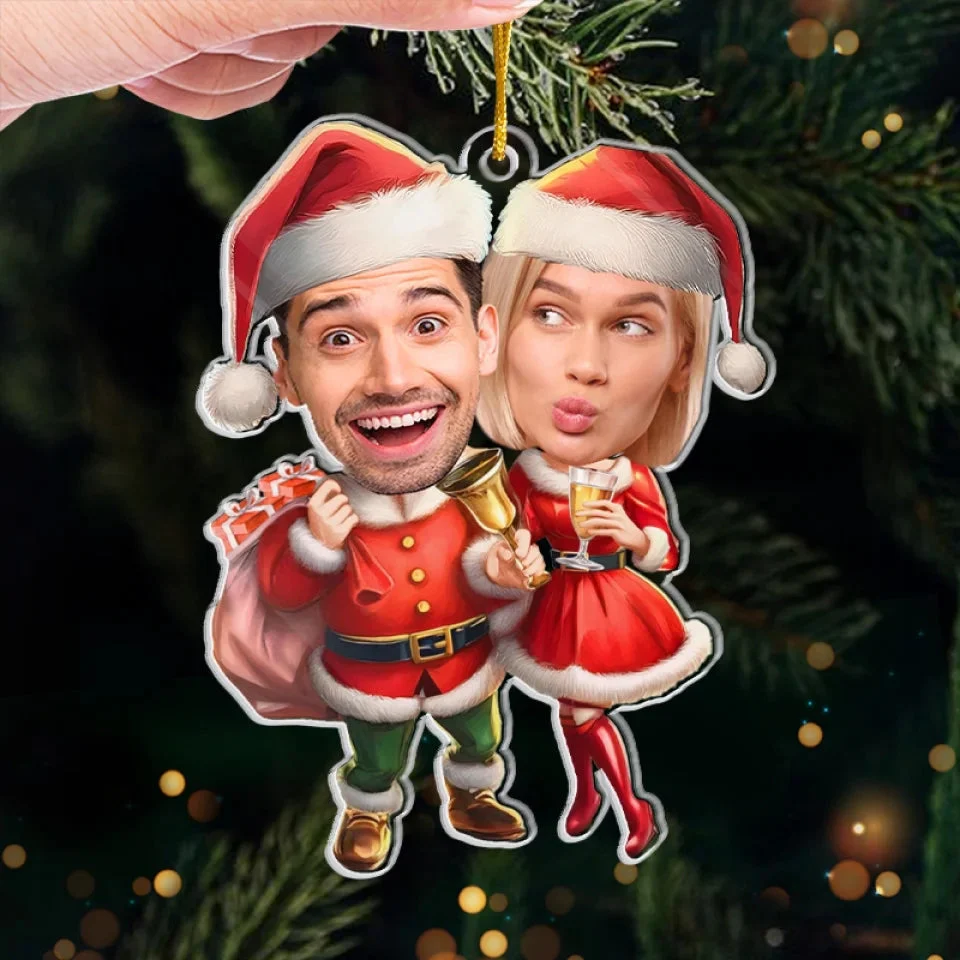 Custom Photo 'Tis The Season For Loving You - Couple Personalized Custom Ornament - Image 3
