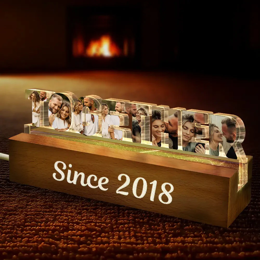 Custom Photo Together Since Year Couple Anniversary - Personalized Custom Shaped LED Light - Image 2