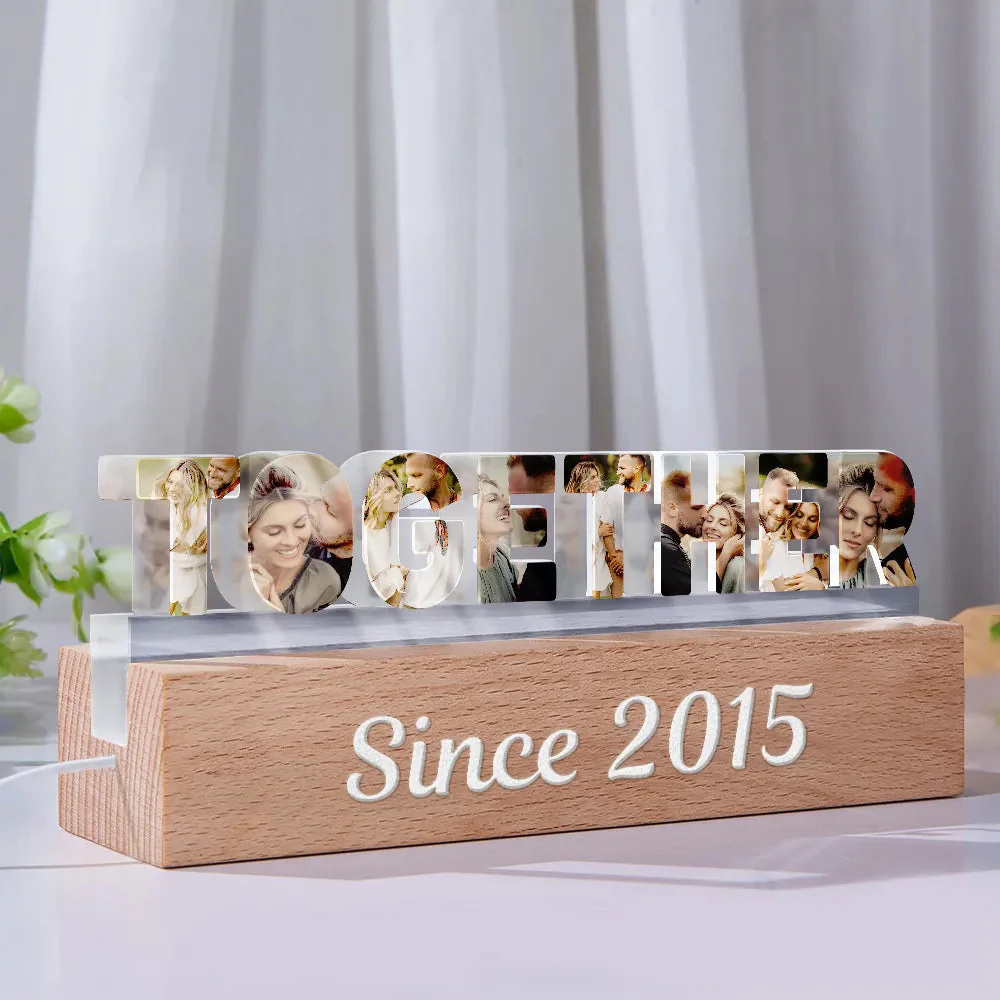 Custom Photo Together Since Year Couple Anniversary - Personalized Custom Shaped LED Light - Image 4