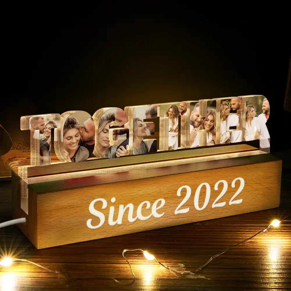 Custom Photo Together Since Year Couple Anniversary - Personalized Custom Shaped LED Light - Image 5