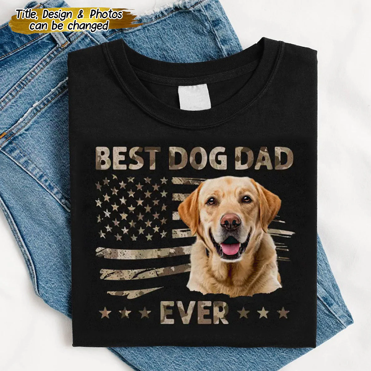 Custom Photo Ultimate Dog Dad - Pet Personalized Custom Unisex T-shirt - Father's Day Gift - Image 3