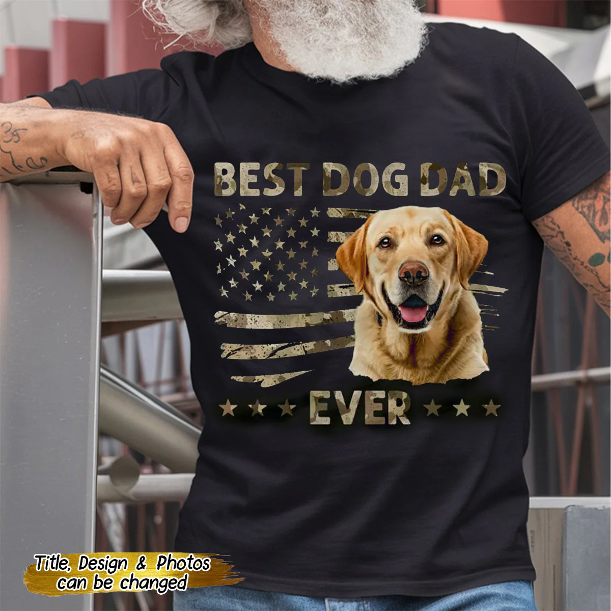 Custom Photo Ultimate Dog Dad - Pet Personalized Custom Unisex T-shirt - Father's Day Gift - Image 4