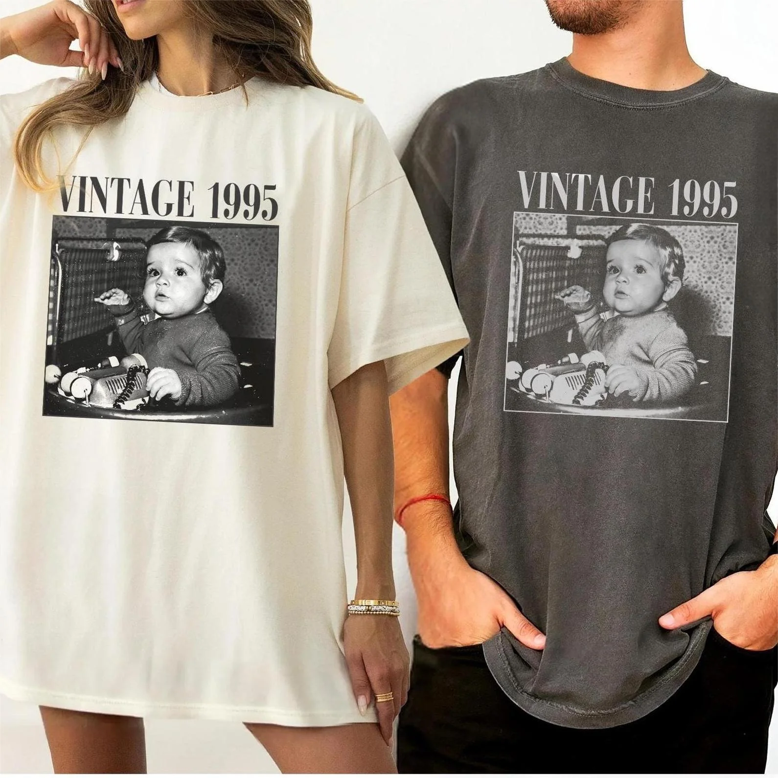 Custom Photo Vintage Personalised T Shirt - Image 2