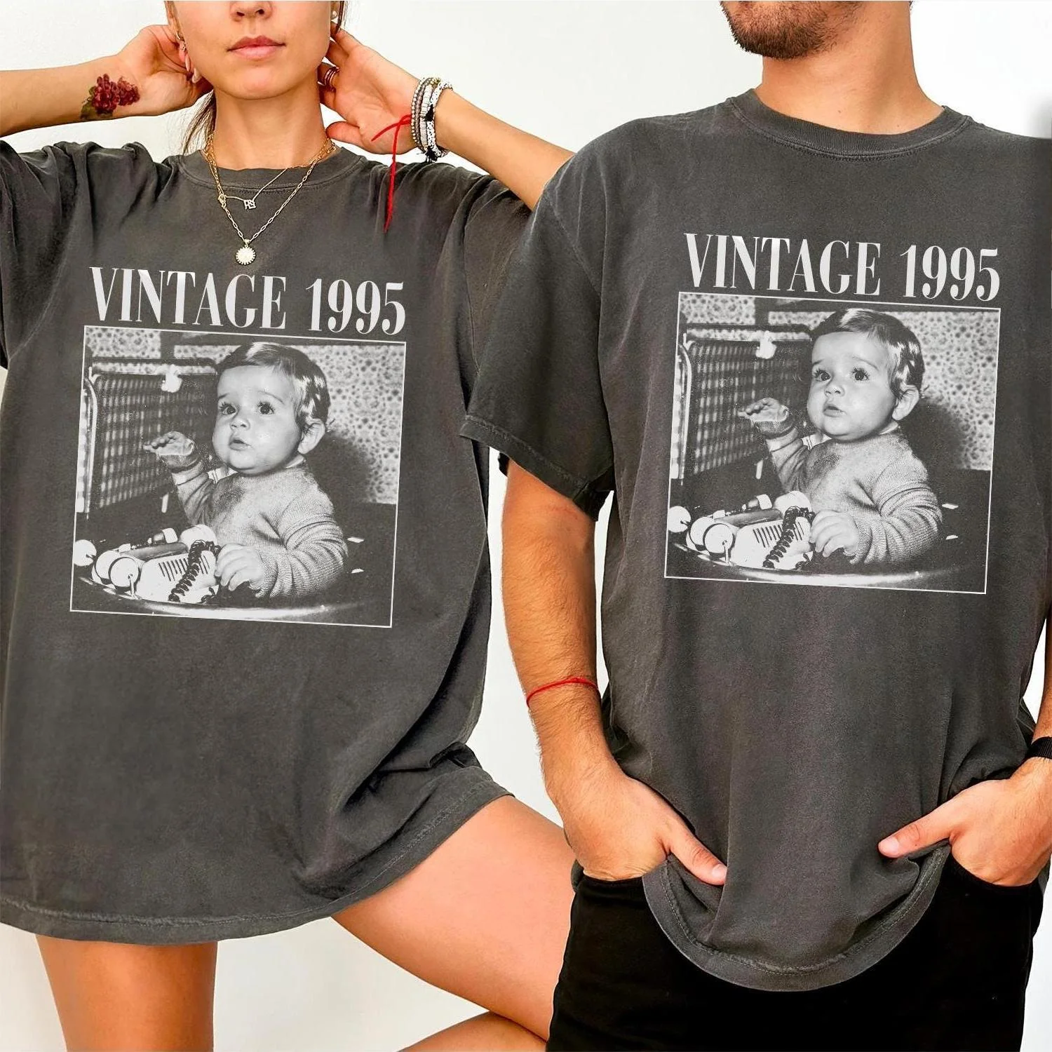 Custom Photo Vintage Personalised T Shirt - Image 4