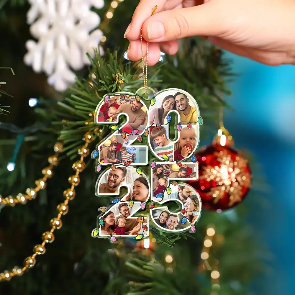 Custom Photo What A Year - Personalized Custom Shaped Acrylic Ornament - Image 4