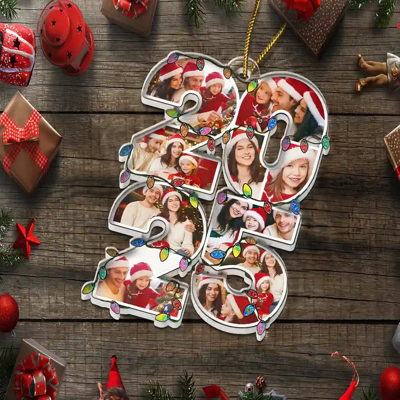 Custom Photo What A Year - Personalized Custom Shaped Acrylic Ornament - Image 5