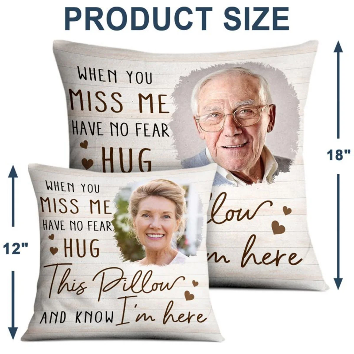 Custom Photo When You Miss Me - Loving, Memorial Gift For Family, Siblings, Friends - Personalized Pillow - Image 4