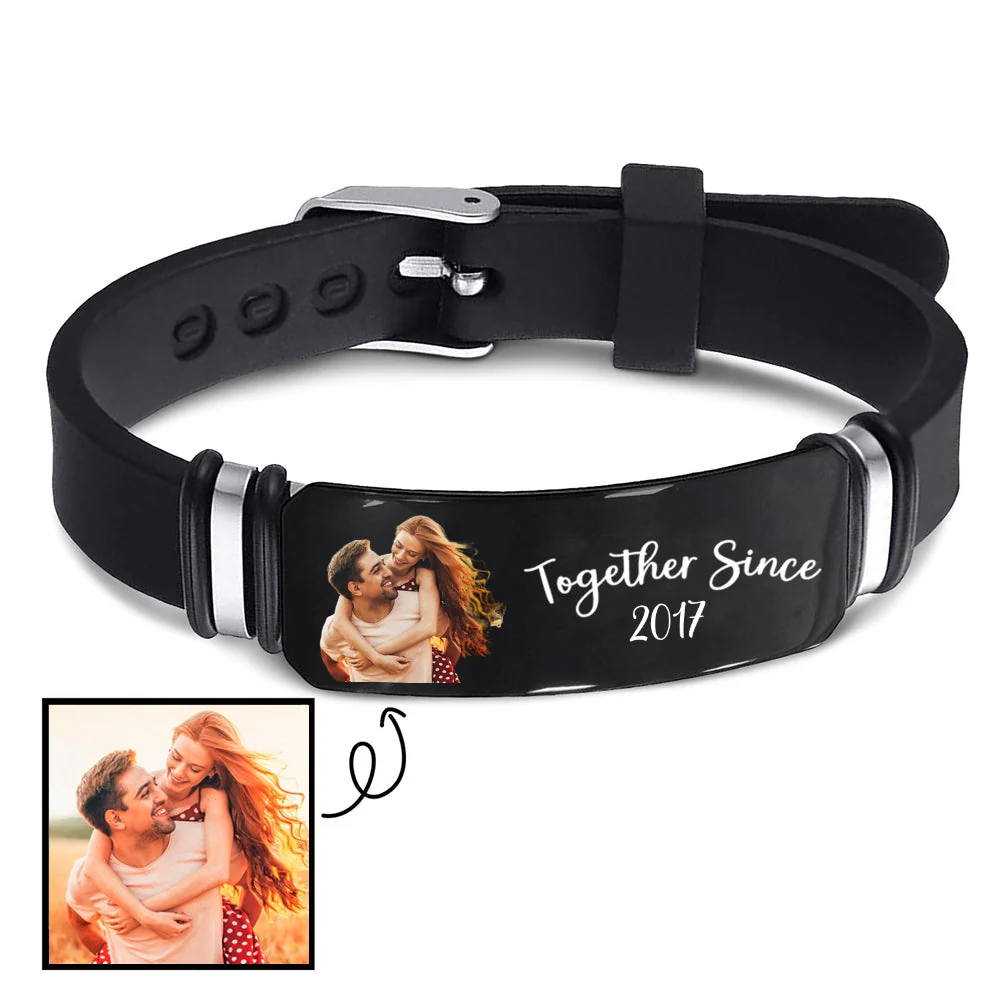 Custom Photo You & Me We Got This - Couple Birthday/Anniversar - Personalized Engraved Bracelet - Image 6