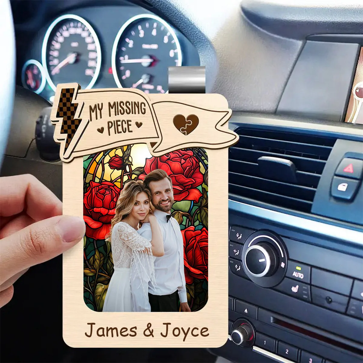 Custom Photo You & Me We Got This - Personalized Custom Shaped Car Visor Clip - Image 2