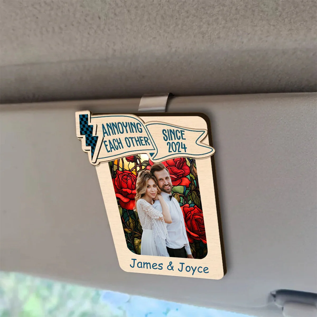 Custom Photo You & Me We Got This - Personalized Custom Shaped Car Visor Clip - Image 3