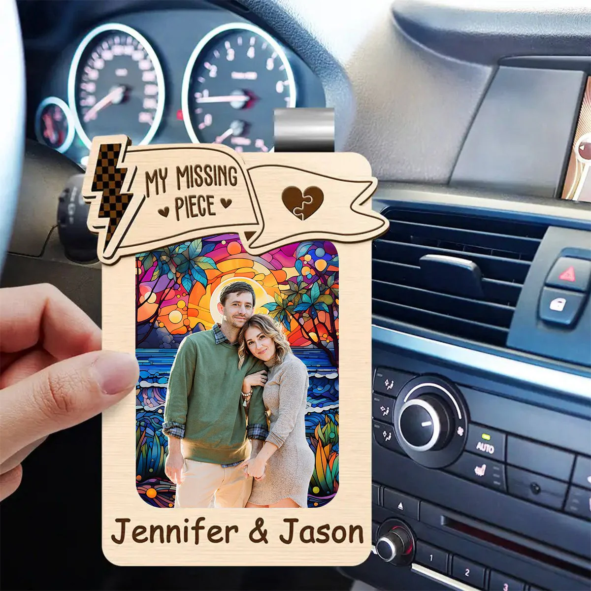 Custom Photo You & Me We Got This - Personalized Custom Shaped Car Visor Clip - Image 6