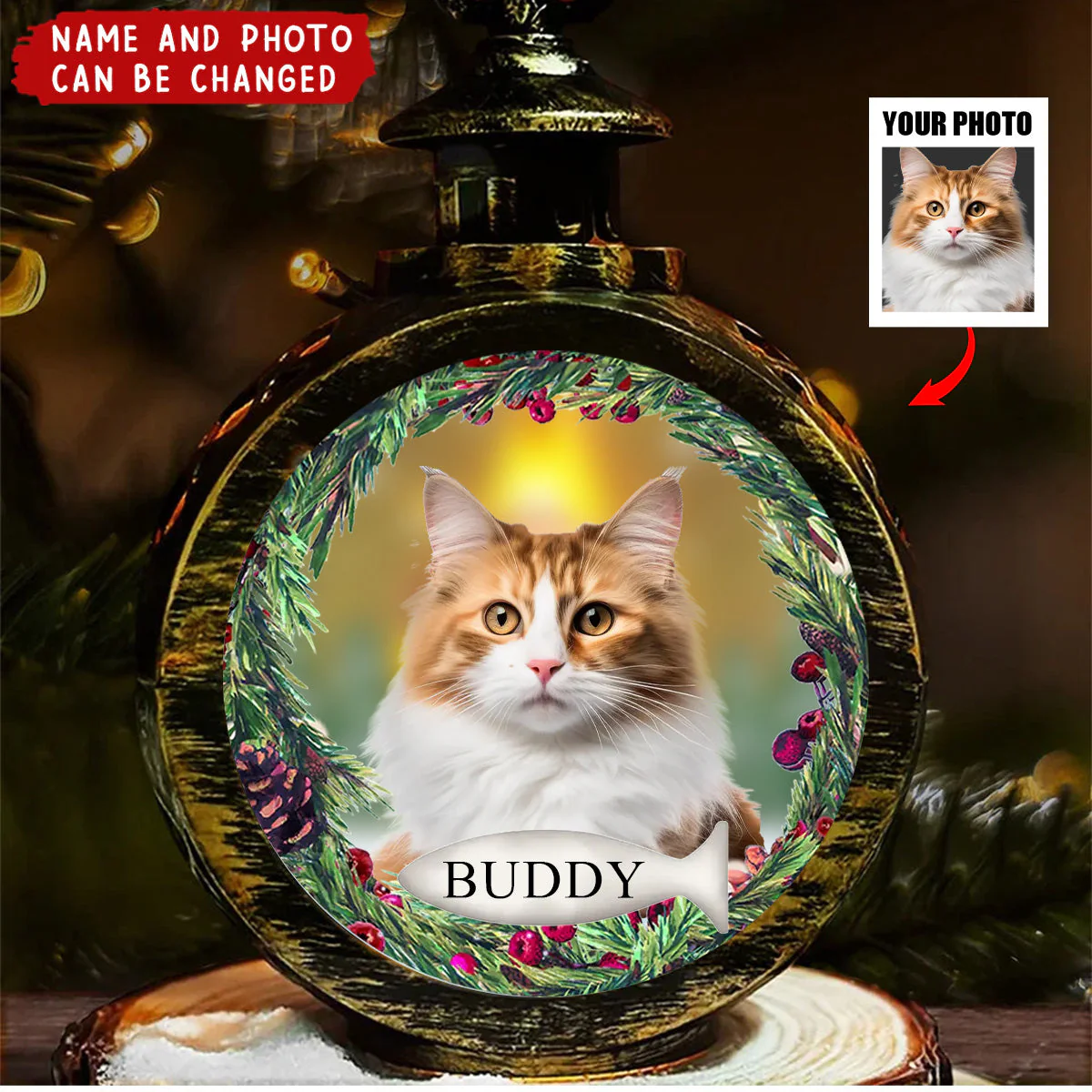 Custom Photo Your Furry Friend Always Lights Up Your Day - Dog & Cat Personalized Candlelight Lantern Ornament - Image 4
