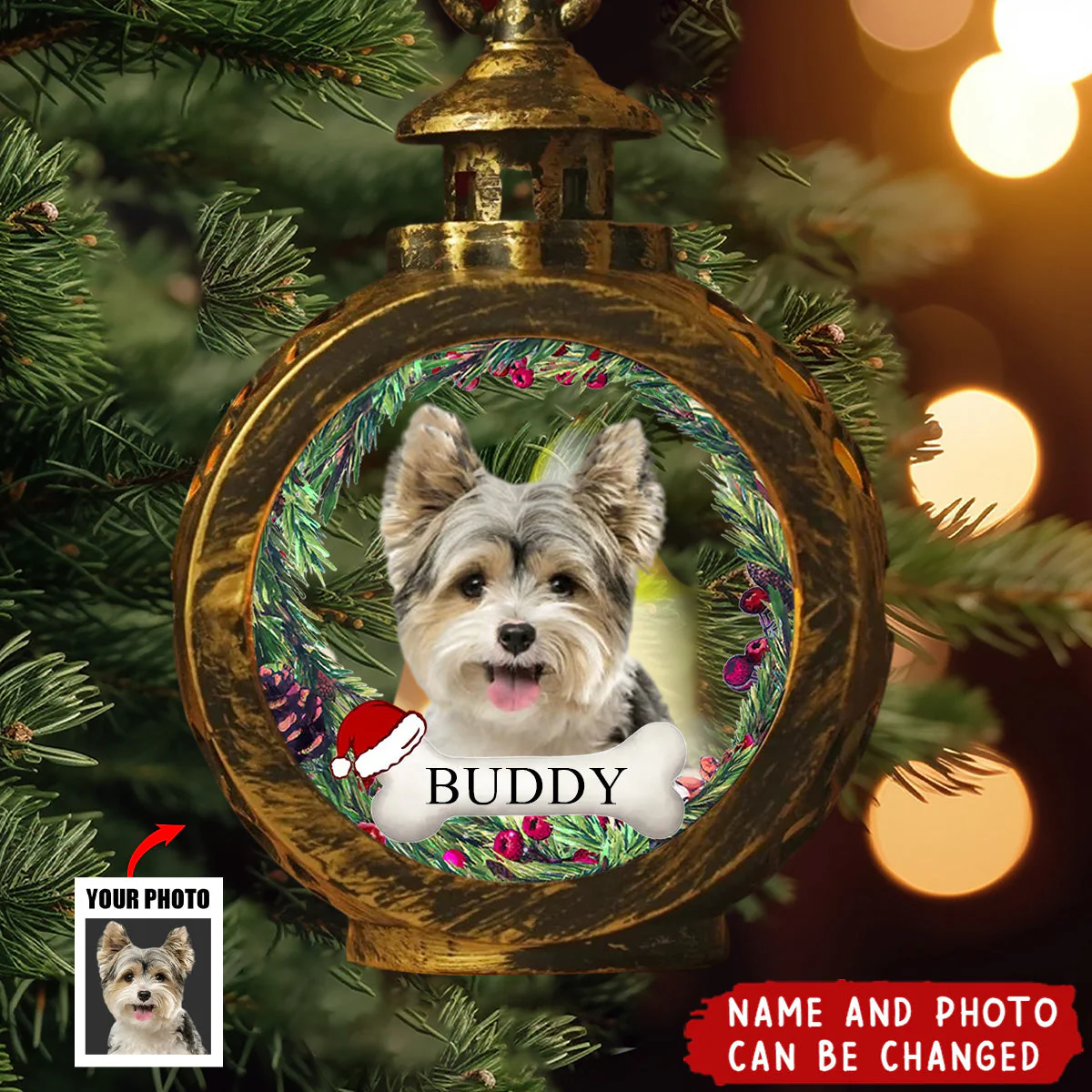 Custom Photo Your Furry Friend Always Lights Up Your Day - Dog & Cat Personalized Candlelight Lantern Ornament - Image 5