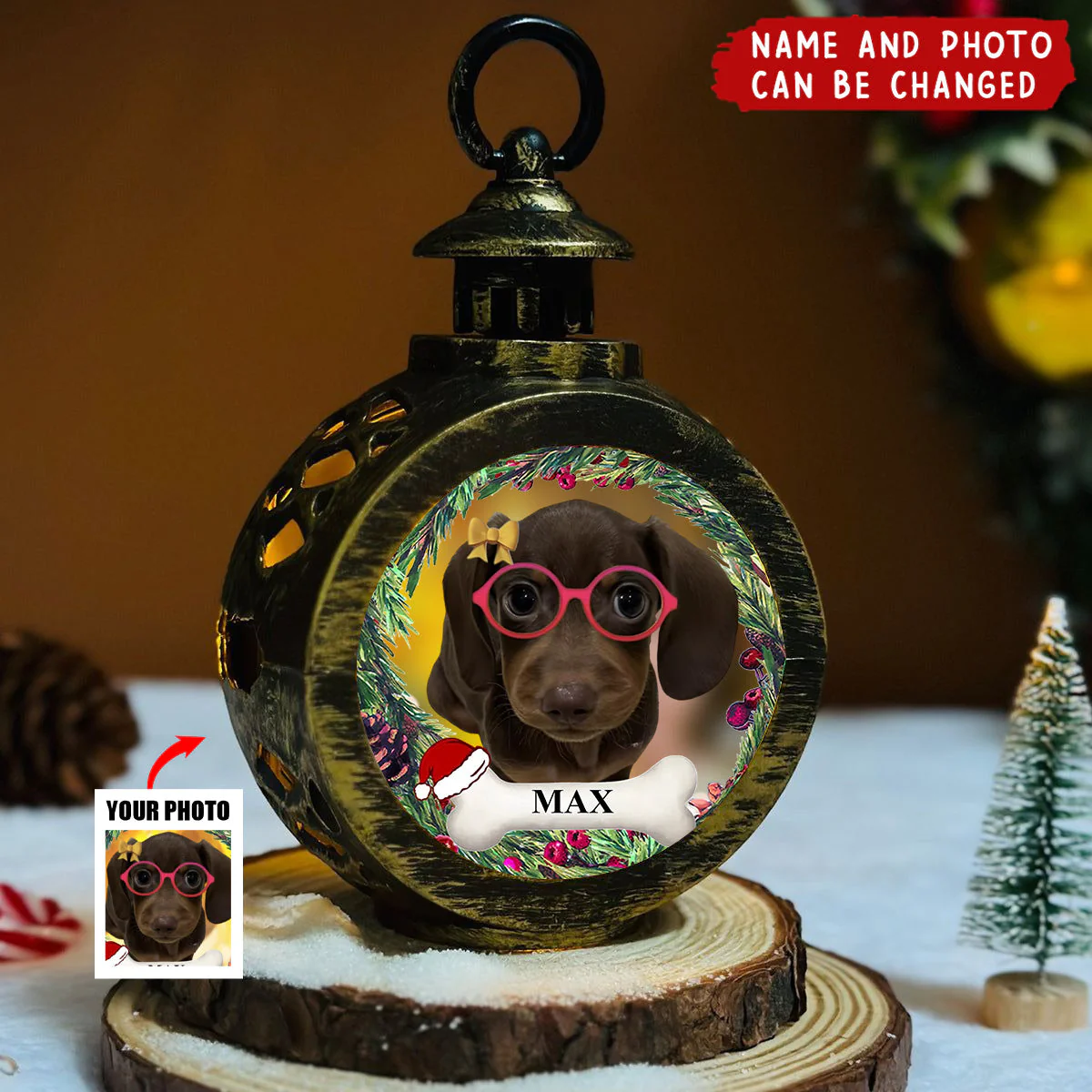 Custom Photo Your Furry Friend Always Lights Up Your Day - Dog & Cat Personalized Candlelight Lantern Ornament - Image 7